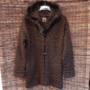 Millma Bolivia Alpaca Cardigan Sweater Faux Fur Mobwife Old Money Small Brown